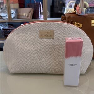 Cream Cosmetic Bag and room spray